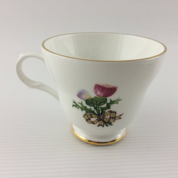 Crown Trent Vintage Scottish Thiste and Tartan Teacup and Saucer Fine Bone China - Picture 4 of 10